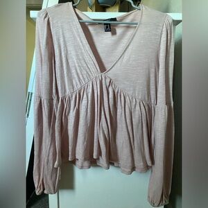 Forever 21 Pink Long Sleeve Blouse